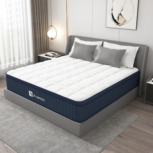 Avenco 12 in. Medium Firm Hybrid Pillow Top Motion Isolation Individual Pocket Spring Queen Mattress