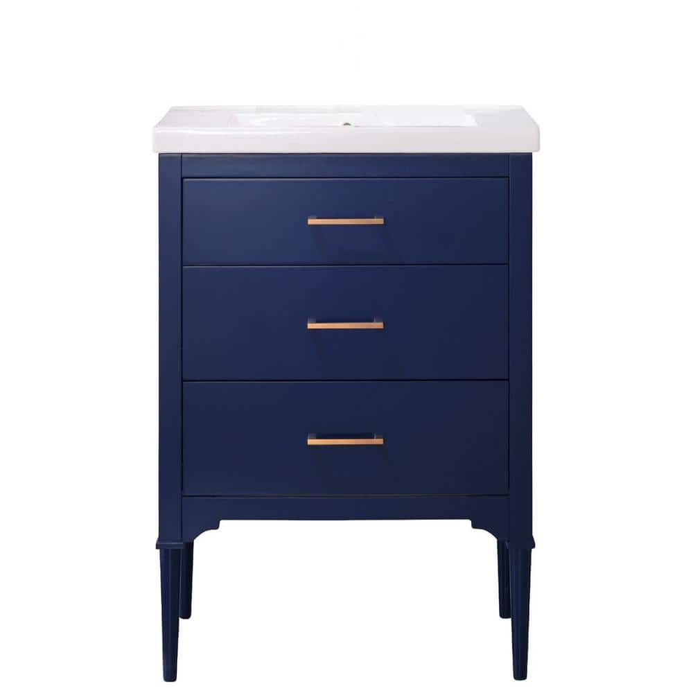 Design Element Mason 24 in. W x 18 in. D Bath Vanity in Blue with ...
