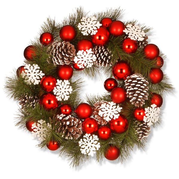 National Tree Company 23 in. Ornaments Artificial Wreath