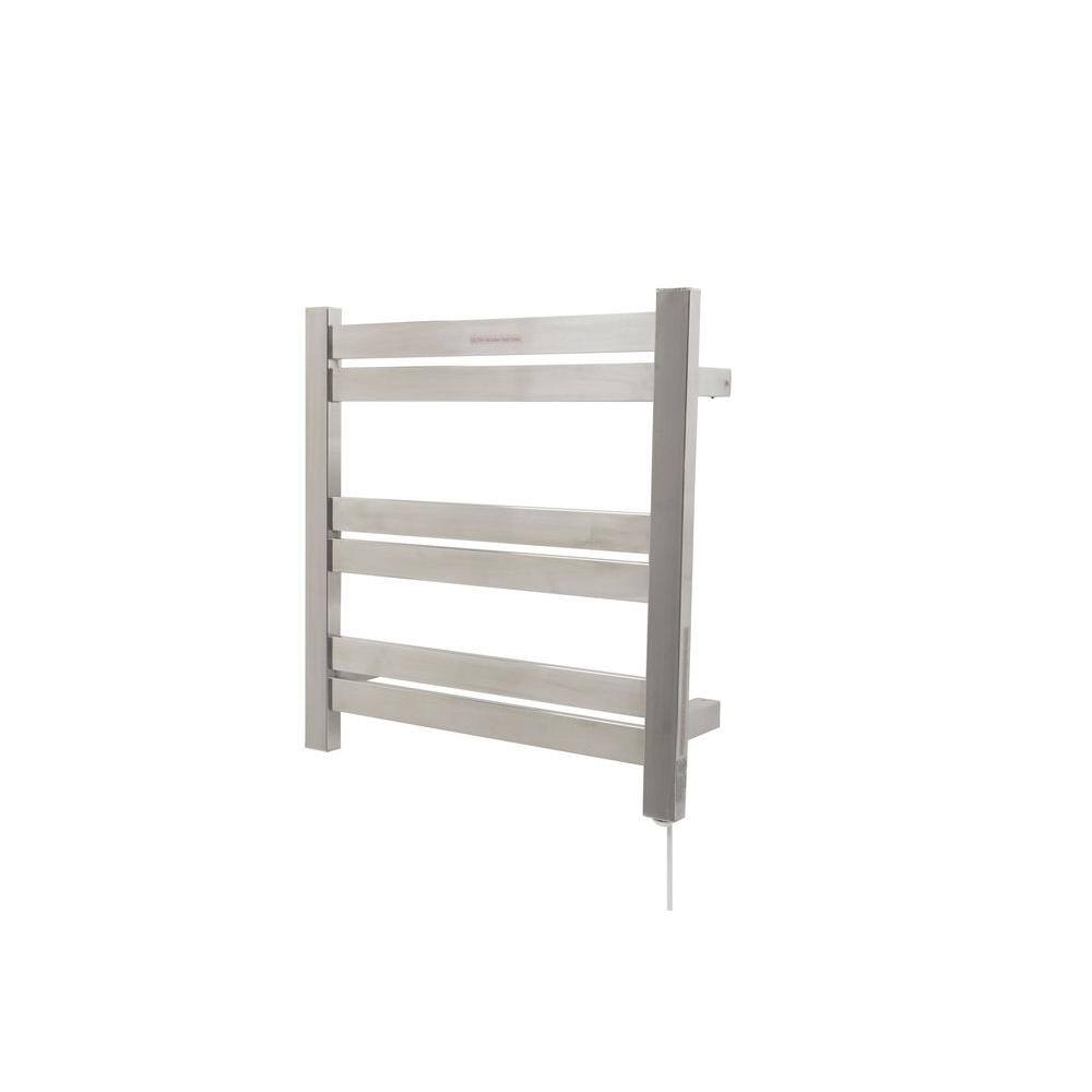 Brushed Nickel Wall Mounted 6-Bar Electric Towel Warmer