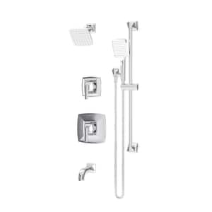 Oak HydroMersion Double Handle Tub and Shower Trim Kit with Hand Spray in Polished Chrome (Valve Not Included)