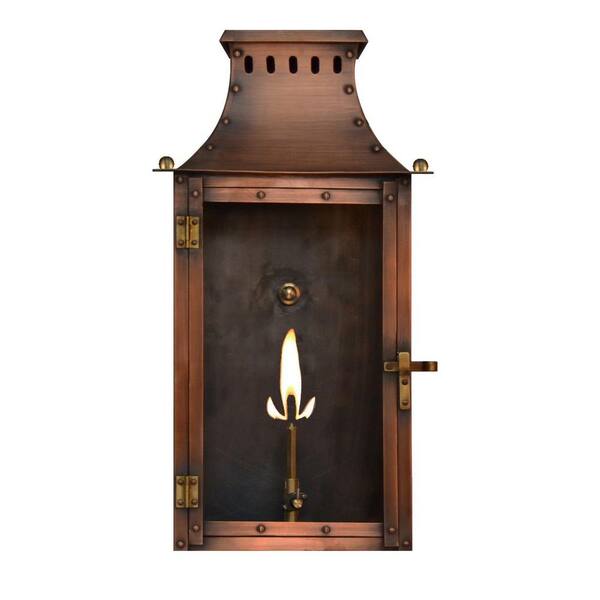 Filament Design Burkley 1-Burner 19 in. Copper Outdoor Natural Gas Wall Lantern