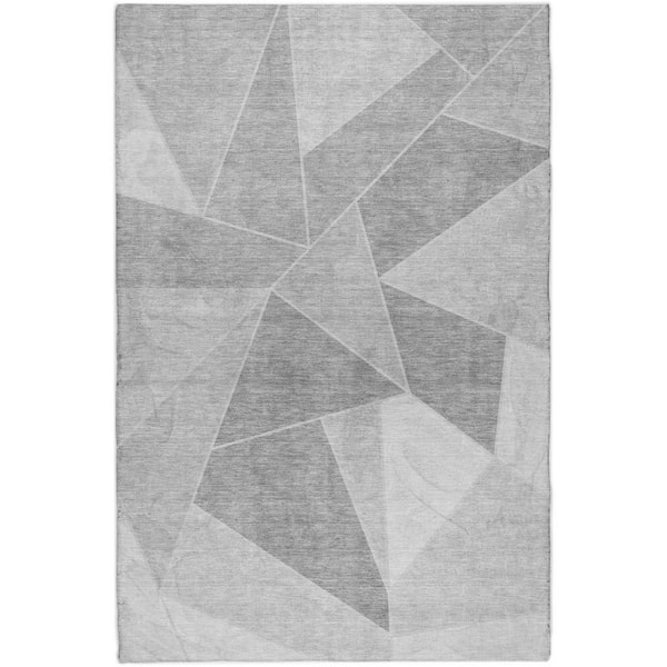 Dream Shag Premium Machine Washable Abstract ADS636 Gray 9 ft. x 12 ft. Area Rug