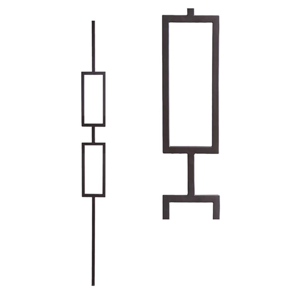 Aalto Modern 44 in. x 0.5 in. Satin Black Double Rectangle Hollow Wrought Iron Baluster price history on PriceWatchPro
