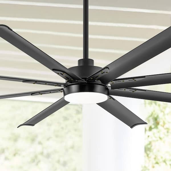 Vincent 72 in. Integrated LED Indoor Windmill Blade Black Ceiling Fans with Light and Remote Control Included