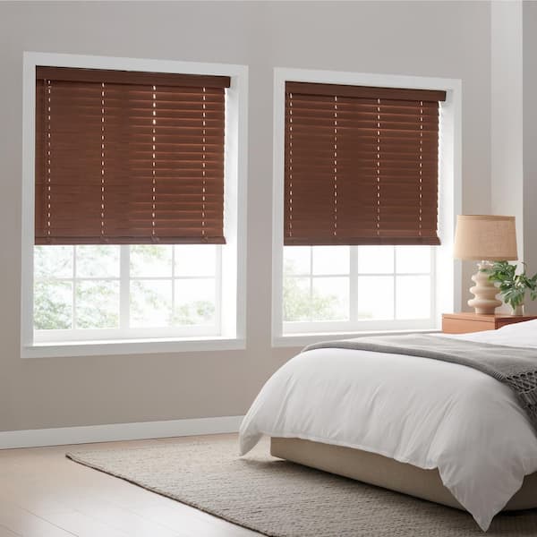 Eclipse Dark Oak Cordless Room Darkening Venetian Faux Wood Blinds
