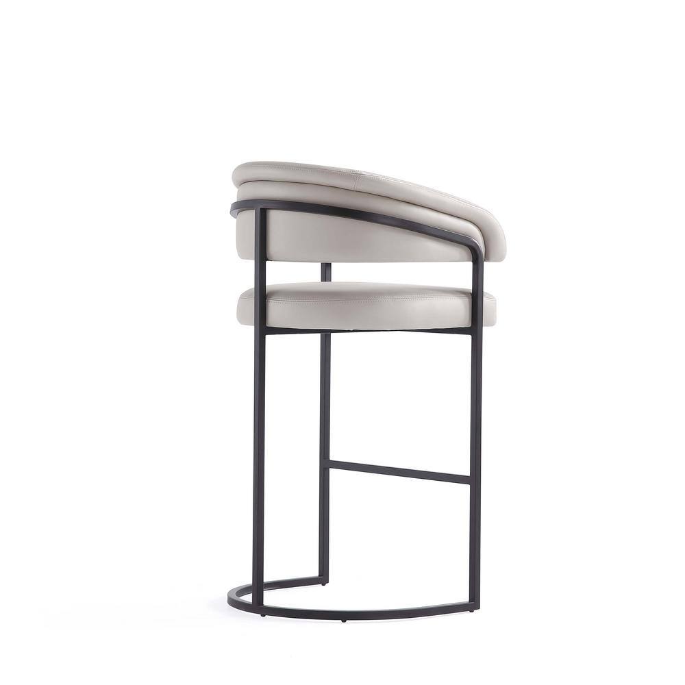 Augusta Light Gray Leatherette Barstools with Metal Frame, Set of 3