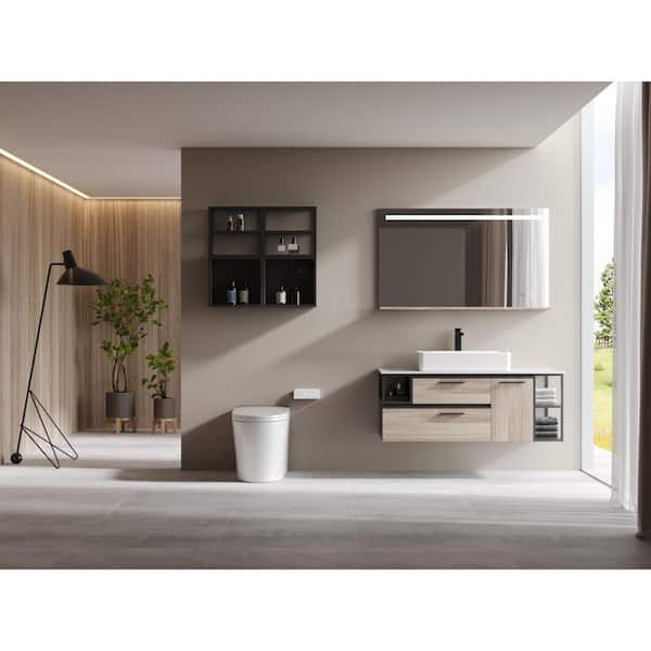 Tankless Elongated ADA Bidet Toilet 1.28 GPF in White with Auto Flush, Heated Seat, Remote, Warm Dryer, Map Flush 1000G