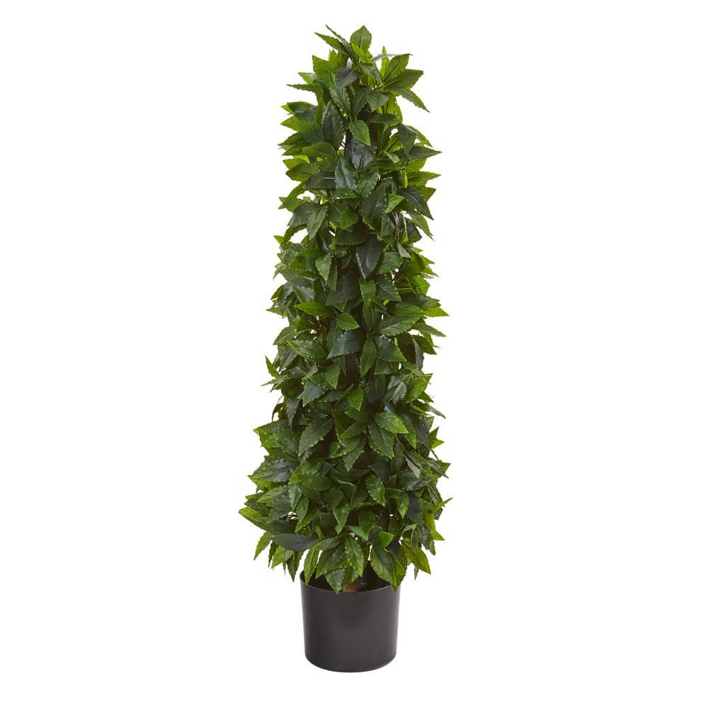 Nearly Natural 3 ft. Sweet Bay Cone Topiary Artificial Tree 9454 - The ...