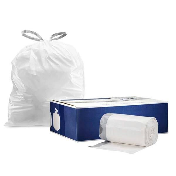 White case of 100 bags Details about   Plasticplace 5 Gallon Drawstring Trash Bags 