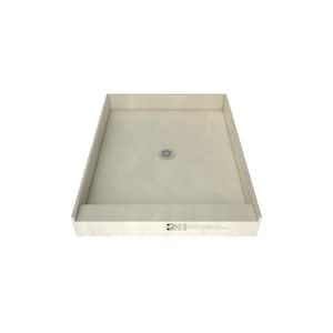 Redi Base 37 in. L x 48 in. W Alcove Single Threshold Shower Pan Base with Center Drain in Polished Chrome