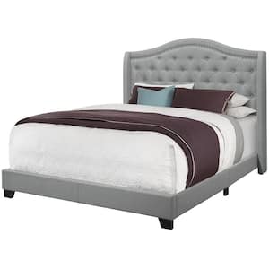 Grey Linen Queen Size Bed