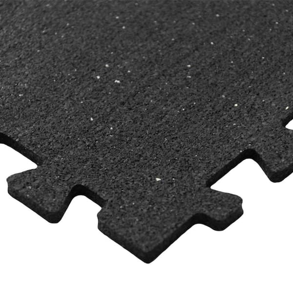 Intrekking Bij naam vraag naar Rubber-Cal Z-Cycle Tiles 3/8 in. x 29 in. x 29 in. Black with White  Speckles Interlocking Rubber Mat (24-Pack, 135 sq. ft.)-03-221-24pk - The  Home Depot