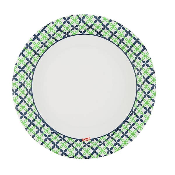 Glad Everyday Disposable Paper Plates with Holiday Mistletoe Design | Heavy Duty Paper Plates, Microwavable Paper Plates for Everyday Use | 10 inch