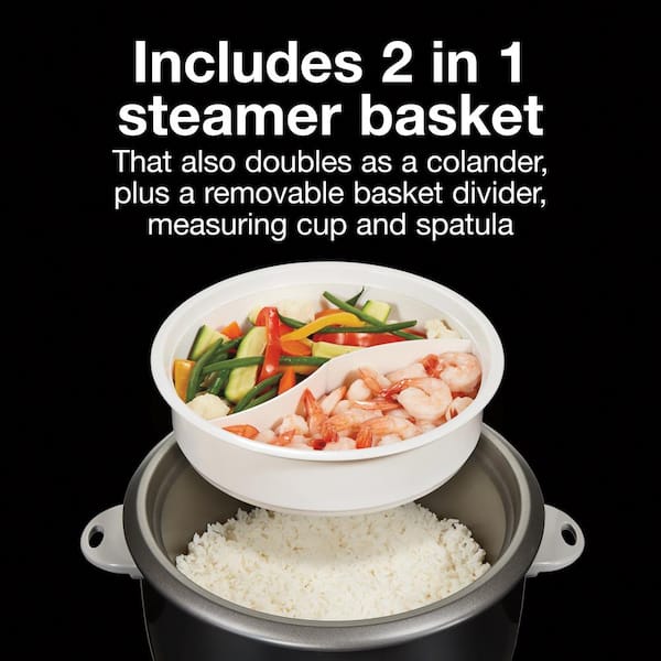 Premium LEVELLA 6-Cup Black Rice Cooker and Rice Steamer with Non-Stick Cooking  Pot PRC0635B - The Home Depot