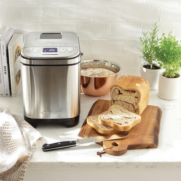 Cuisinart Automatic 2 Lb Brushed Stainless Steel Bread Maker With Gluten Free Setting Cbk 110 The Home Depot