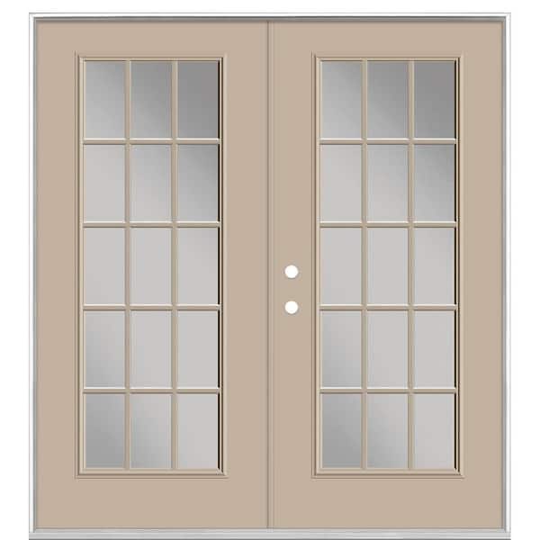 Masonite 72 in. x 80 in. Canyon View Steel Prehung Right-Hand Inswing 15-Lite Clear Glass Patio Door without Brickmold