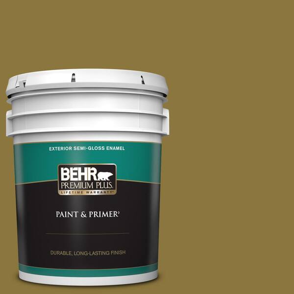 BEHR PREMIUM PLUS 5 gal. #M310-7 Valley Vineyards Semi-Gloss Enamel Exterior Paint & Primer