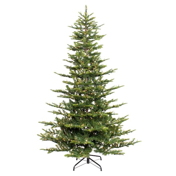 Puleo International 6.5 ft. Pre-Lit Incandescent Aspen Green Fir Artificial Christmas Tree with 500 UL Clear Lights
