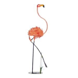 16 in. x 16 in. x 47.5 in. Standing Flamingo Garden Decor