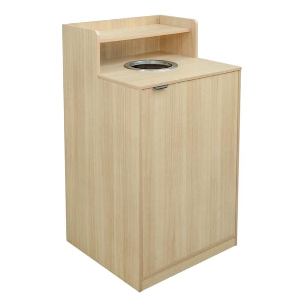 Commercial 32 gal. Oak Indoor Trash Receptacle Lidless