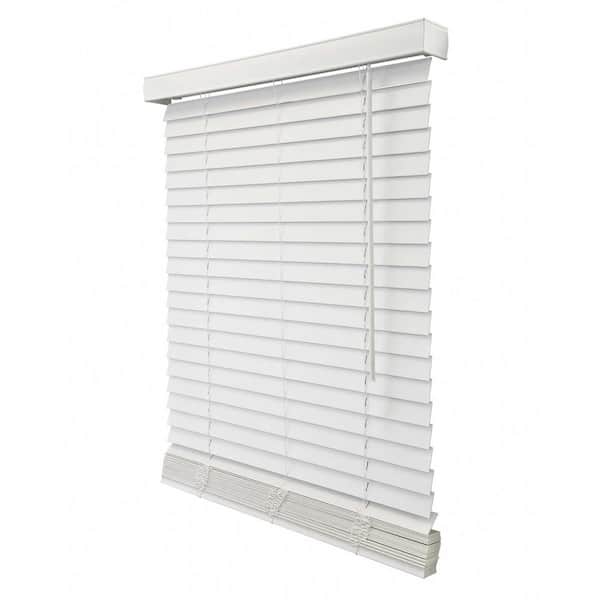 Chicology Basic Collection Pre-Cut 67.5 in. W x 72 in. L White Cordless Room Darkening Faux Wood Blind with 2 in. Slats