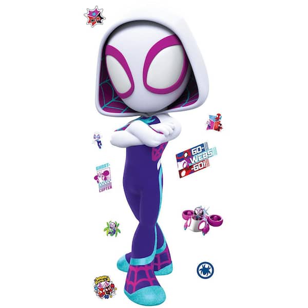 43.65 in. x 16.39 in. Purple Marvel's Spidey And His Amazing Friends: Ghost Spider Wall Decals