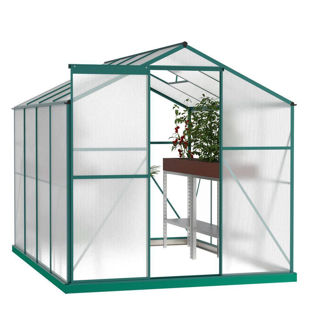 6 ft. 3 in. x 8 ft. 4 in. x 6 ft. 7 in. Polycarbonate Green Aluminum Greenhouse price history on PriceWatchPro