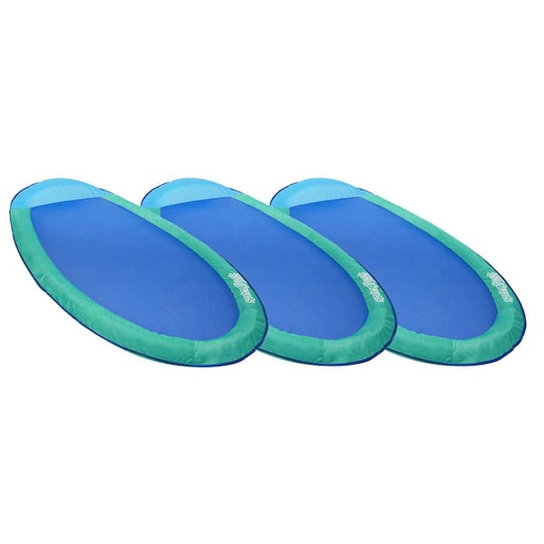SwimWays Blue Spring Polyester Float Recliner Water Summertime Relaxation Lounge Seat (3-Pack), Number of People: 1