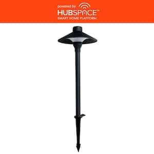 Vernon Park Low Voltage Black Integrated LED Waterproof Aluminum Outdoor Path Light Powered by Hubspace (1-Pack)