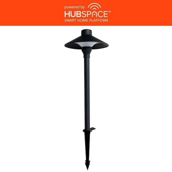 Vernon Park 120 Lumen Low Voltage Black Integrated LED Aluminum Outdoor Path Light Powered by Hubspace (1-Pack)