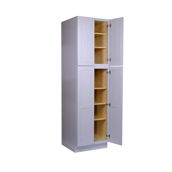Bremen Cabinetry Bremen 24-in. W x 24-in. D x 84-in. H Gray Plywood Assembled Pantry Kitchen Cabinet with Soft Close