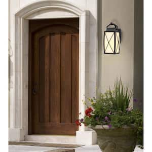 Designers Fountain 16.5 in. Black Smart Integrated LED Outdoor Line Voltage Wall Sconce