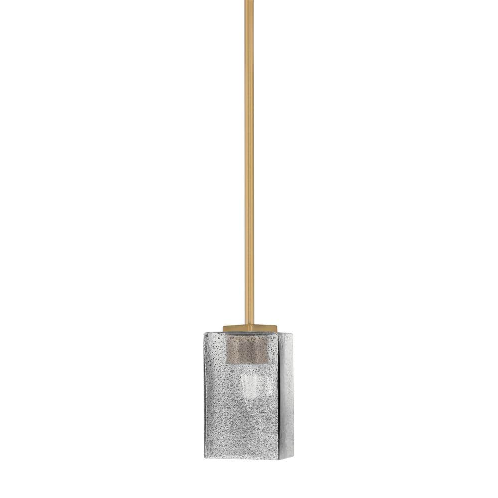 Bridgewater 100-Watt 1-Light Brass Shaded Pendant Light Mini Pendant with 3