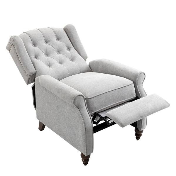 gray reclining accent chair