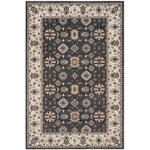 Lyndhurst Gray/Cream 8 ft. x 10 ft. Floral Geometric Speckled Area Rug