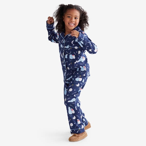The Company Store Company Cotton Family Flannel Kid's 6/7 Star Gazing Bears Pajama Set