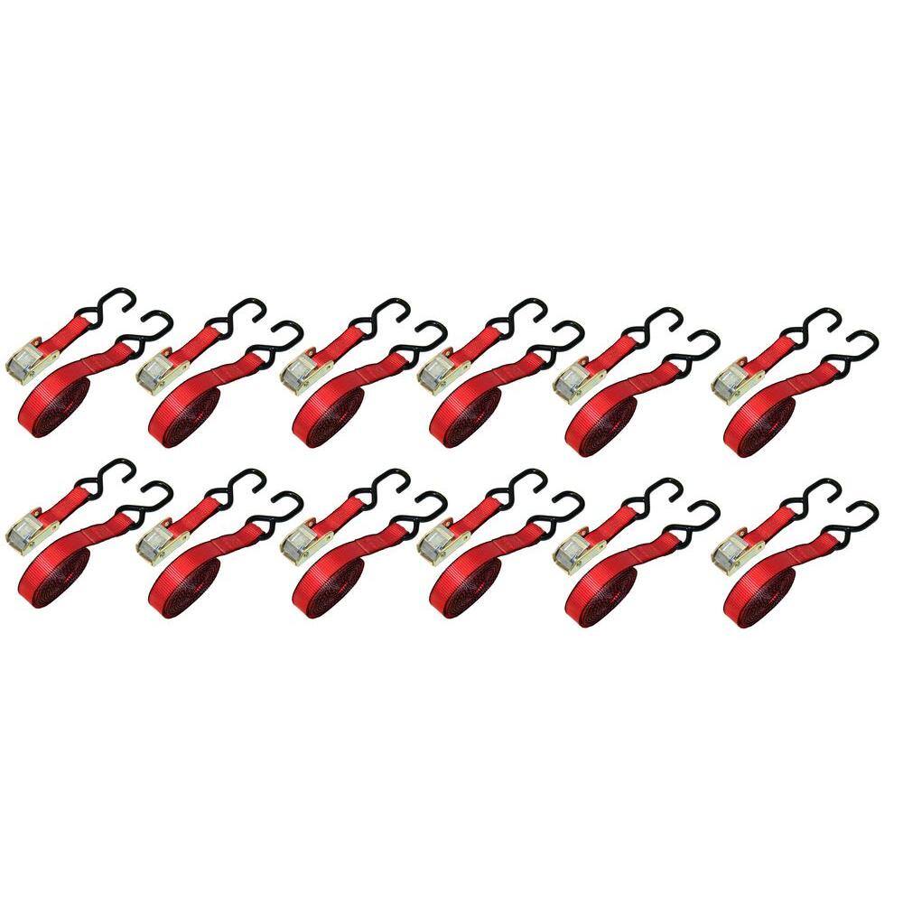 Ready Pack 1 in. x 15 ft. Red Cam Buckle 1500 lbs./S-Hook (12 per Box) price history on PriceWatchPro