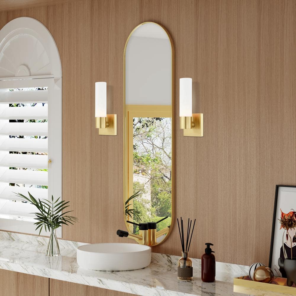 Aero Chrome Sleek Contemporary Wall Sconce with Etched Opal Glass