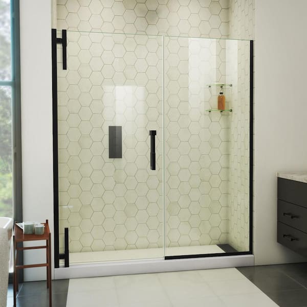 DreamLine Ascend 61 in. W x 72 in. H Pivot Frameless Shower Door in Matte Black