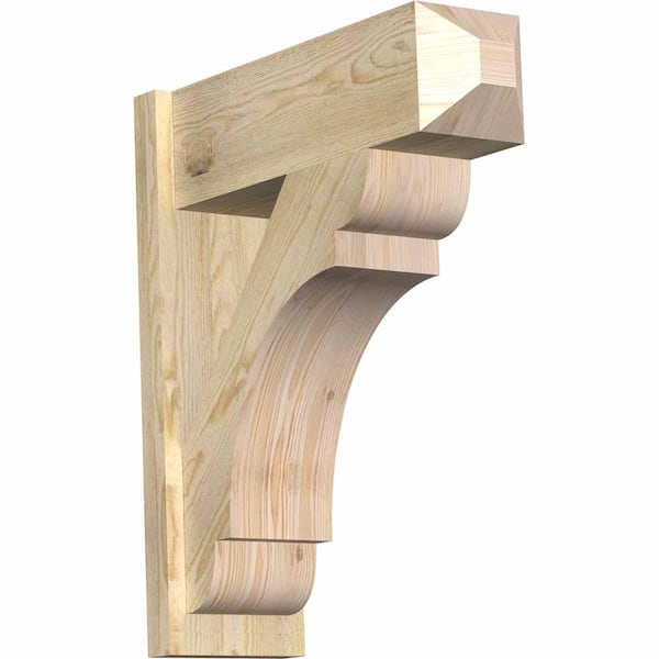 Ekena Millwork 8 in. x 28 in. x 24 in. Olympic Craftsman Rough Sawn Douglas Fir Outlooker