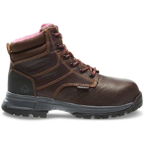 Wolverine Women's Piper Waterproof 6'' Work Boots - Composite Toe - Brown Size 9(M)