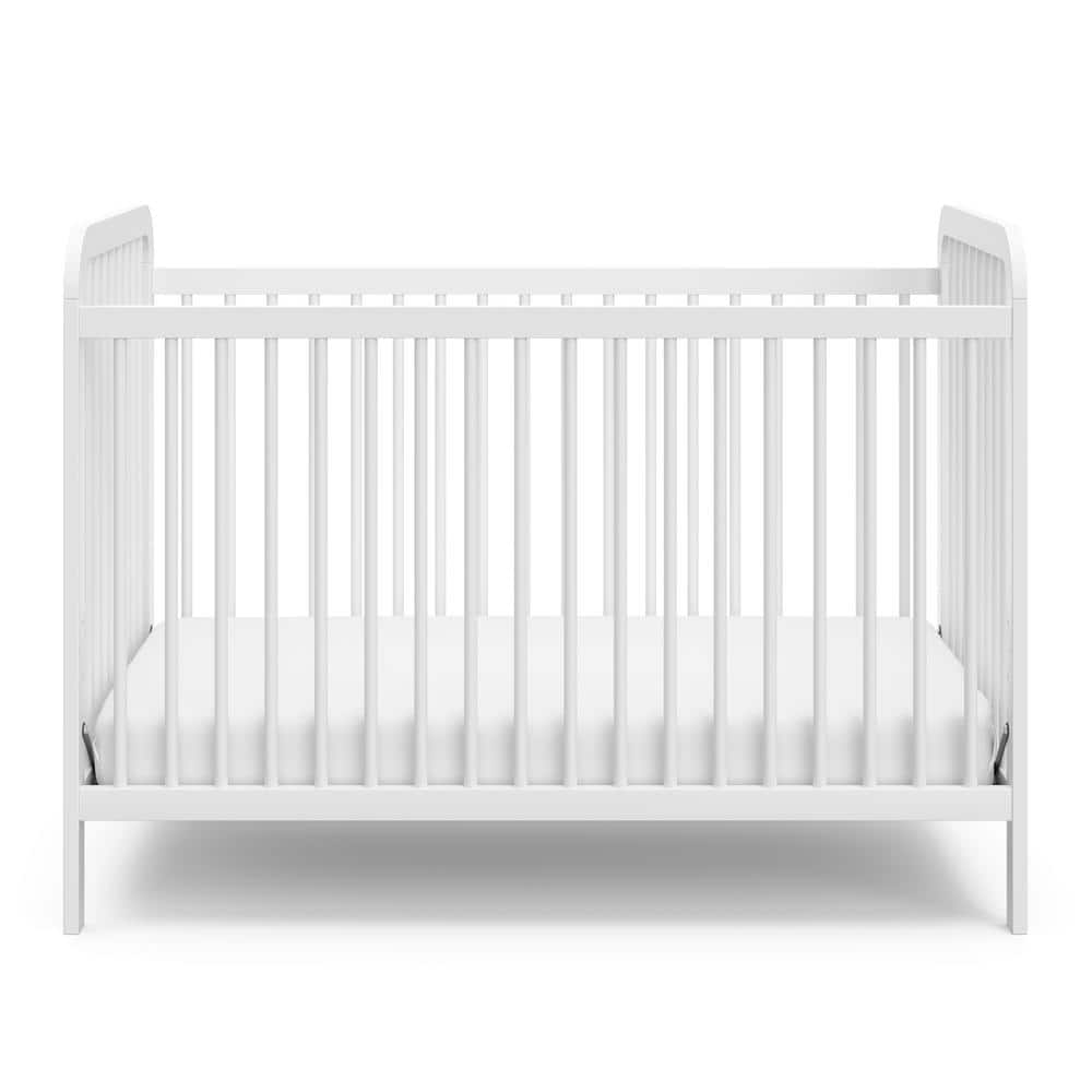 White Pine Wood 3-in-1 Convertible Crib with Adjustable Height