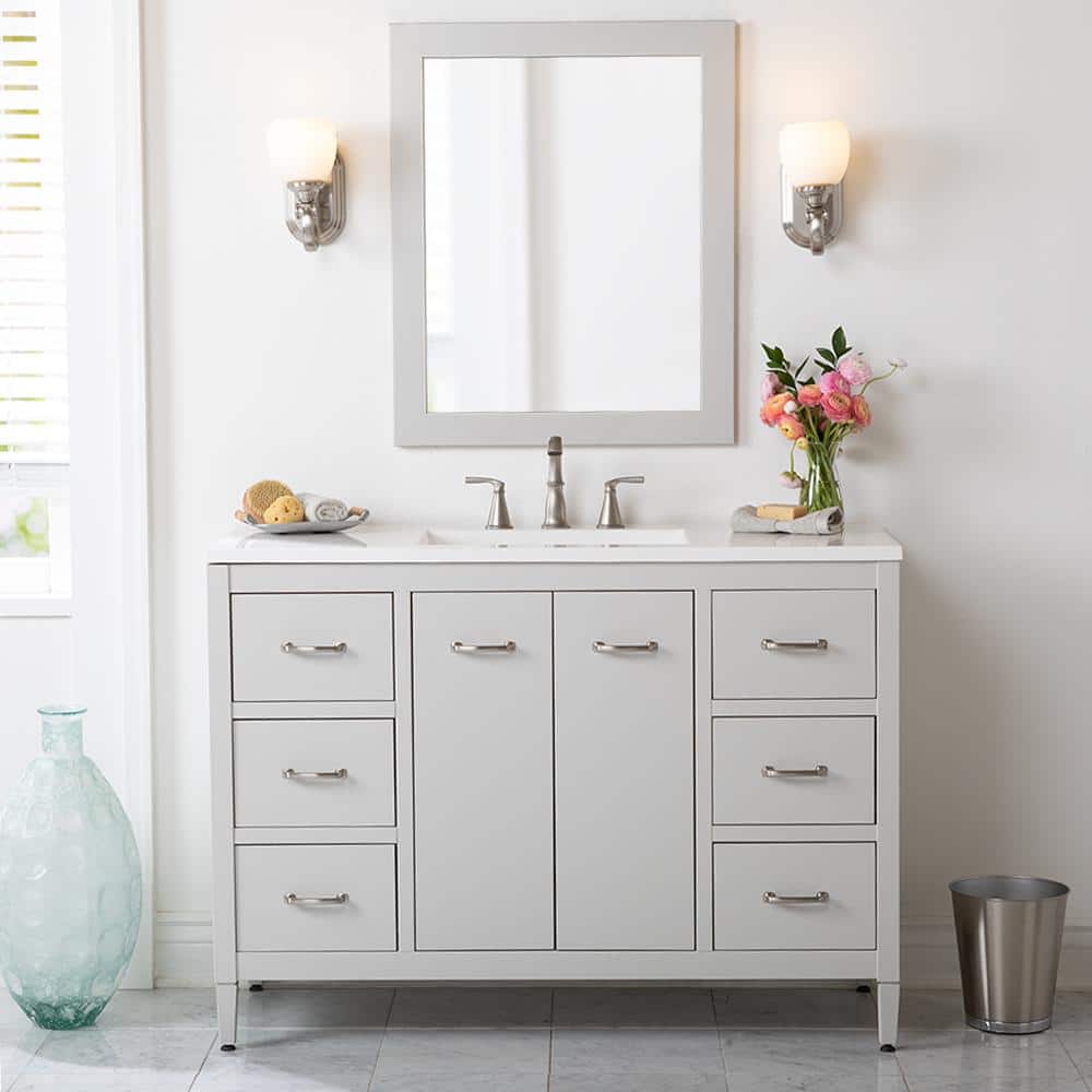 Home Decorators Collection Radien 48 in. W x 19 in. D x 34 in. H Double  Sink Bath Vanity in Admiral Blue with White Cultured Marble Top RN48P2-AE -  The Home Depot