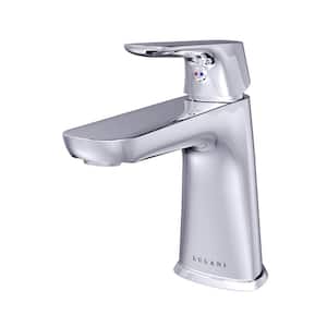 Bora Bora Single Handle Single Hole Bathroom Faucet with Deckplate Included and Drain Kit Included in Chrome