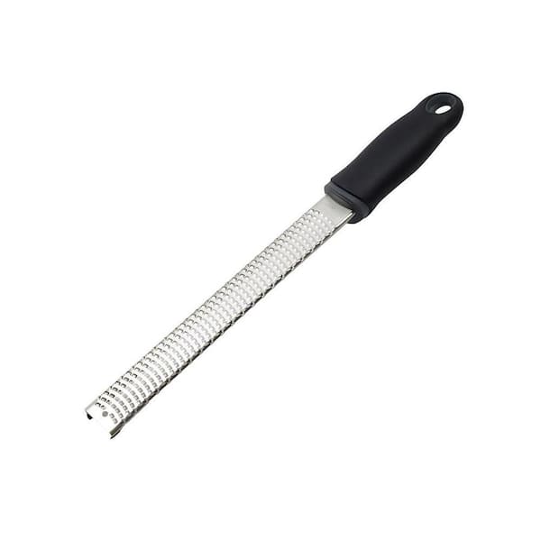 Stainless Steel Black Kitchen Cheese Grater Zester with Ergonomic Soft Handle and Protective Cover