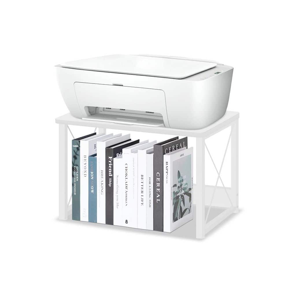 Ahfiwaso Desktop Printer Stand Shelf Organizer Modern Wood Riser with ...
