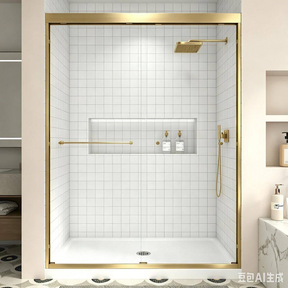 61-66 in. W x 72 in. H Sliding Framed Shower Door in Brushed Gold with Frosted Tempered Glass price history on PriceWatchPro
