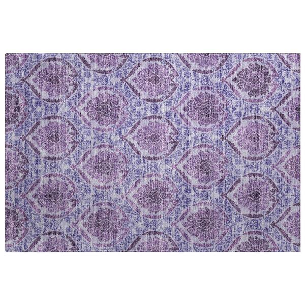 Dream Shag Premium Machine Washable Abstract ADS811 Eggplant 2 ft. x 3 ft. Accent Rug