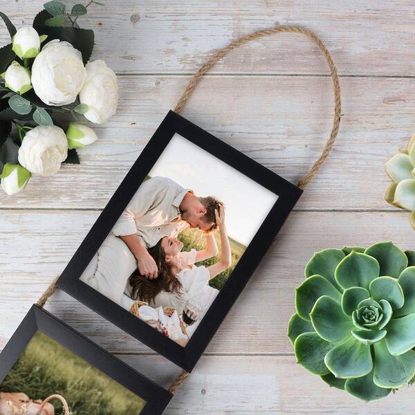 5 x 7 Black Collage Picture Frames Set, Vertical Hanging Photo